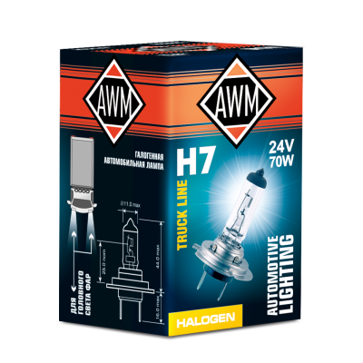 Лампа галогенная H7 24V 70 (Px26D) AWM 410300019