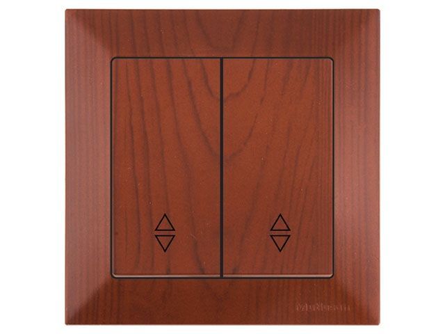 Выключатель проходной 2-клав., скрытый, винт. зажим, вишня, DARIA, 10 A, 250 V, IP 20, Mutlusan 21204040256