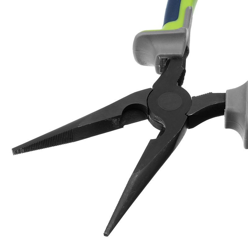 Длинногубцы прямые 200 мм, фосфатирование, трехкомпонентные рукоятки Сибртех 17161