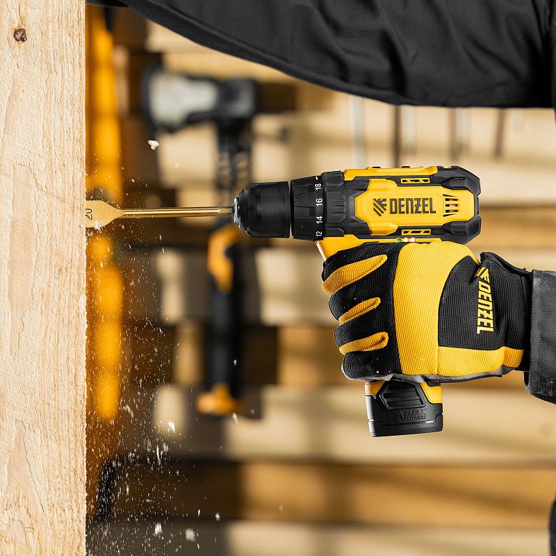 Дрель-шуруповерт аккумуляторная CDQ-12, Li-Ion, 12 В Denzel 26106