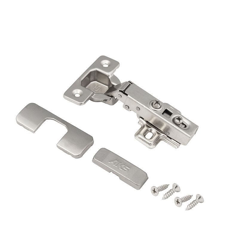 Петля накладная с доводчиком 45мм h0 clip-on, саморезы, заглушки, AKS 115738