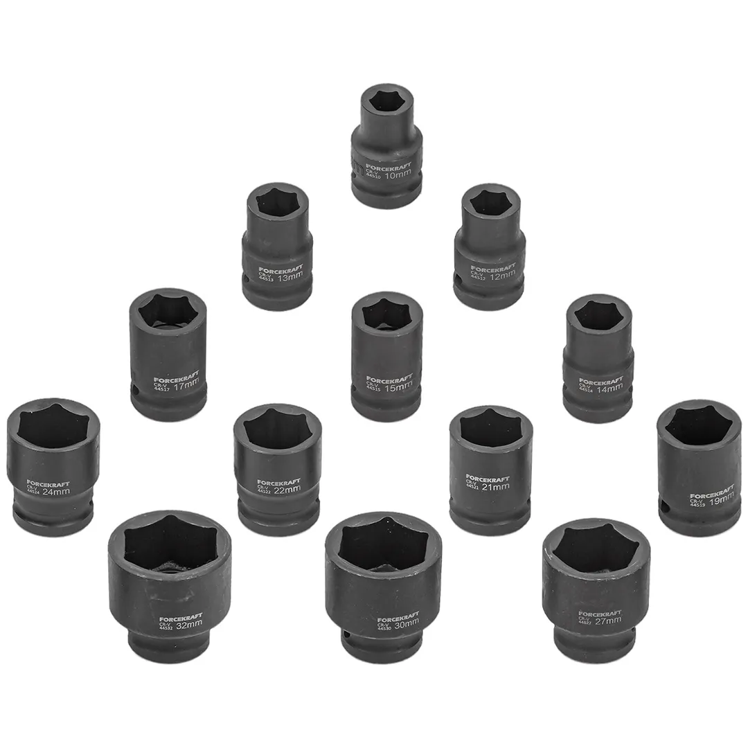 Набор головок ударных 10-32 мм 13 пр 1/2'' 6-гр ForceKraft FK-4139MPB