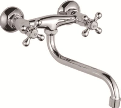 Смеситель для кухни, настенный, цинк, хром Ledeme L4608