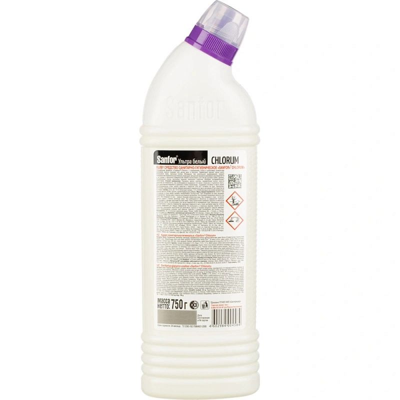 Средство чистящее для сантехники "Sanfor Chlorum Ультра", 750 мл